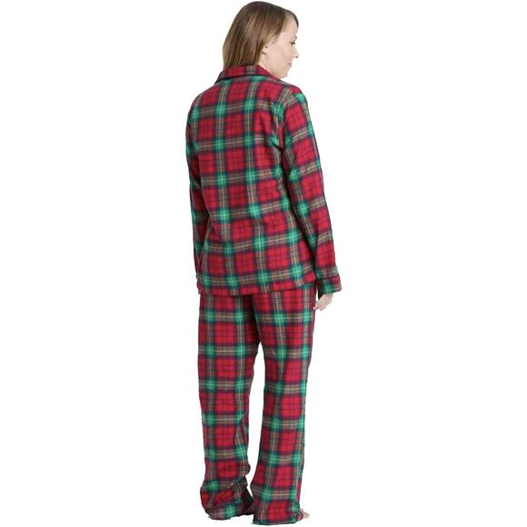 Wondershop MED Women's Plaid Flannel Pajama Set, Red Tartan, MED - Picture 2 of 5